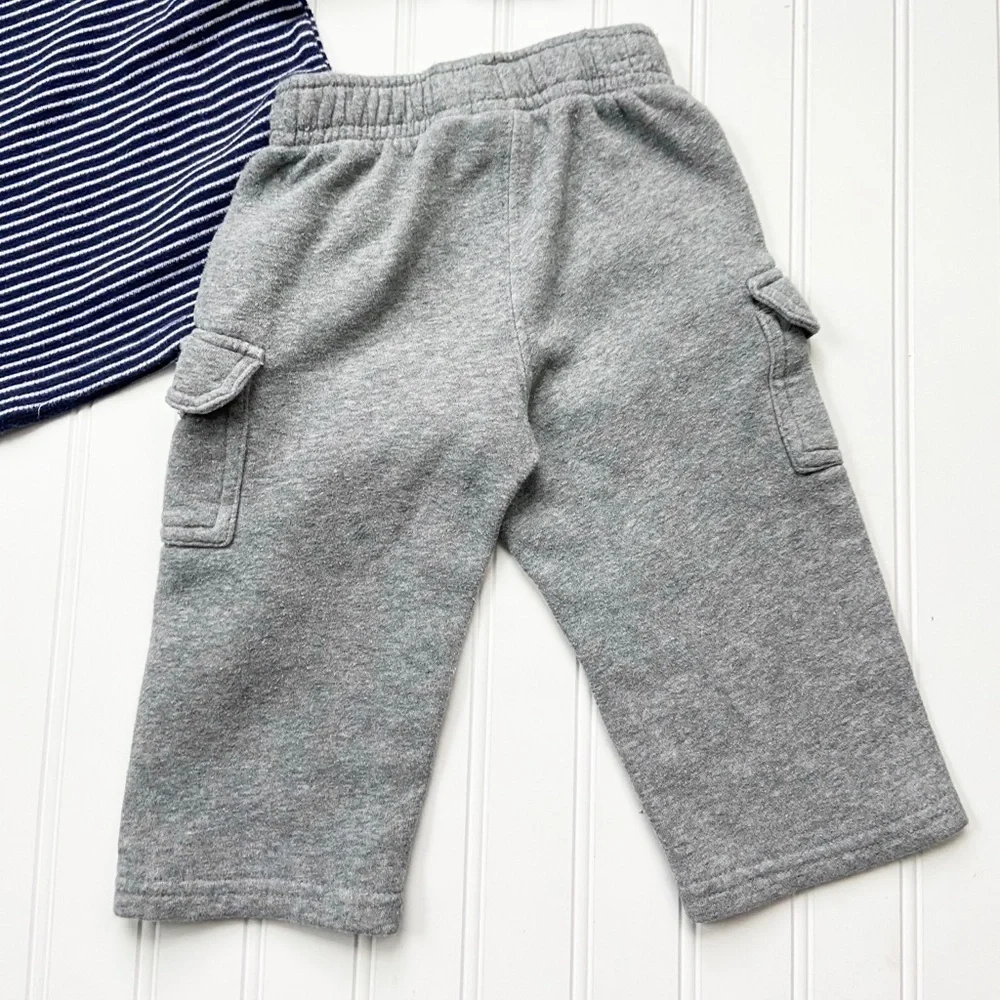 Knit top/fleece pant set
